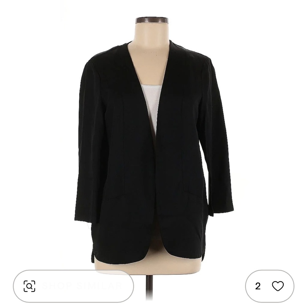 Harlowe & Graham Black Open Front Blazer